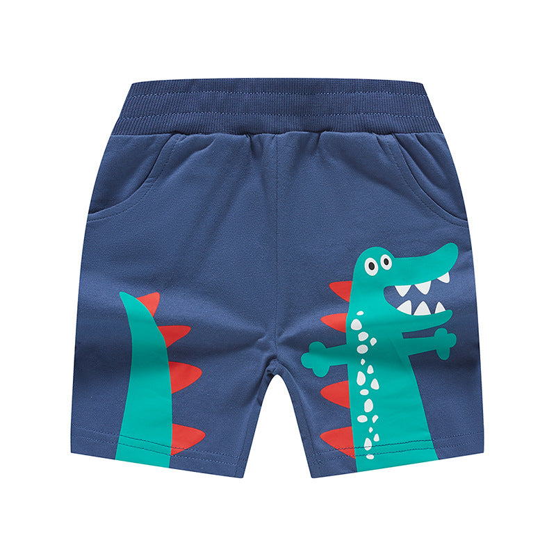 Boy Shorts Boys' Shorts Baby Cotton Dinosaur Casual Shorts Summer Knitted Casual Pants