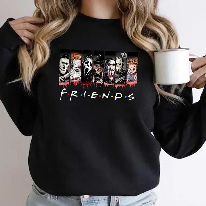 Friends Halloween Sweatshirt Horror Movie Hoodie