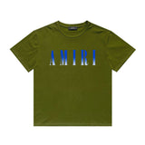 Amiri T Shirt Gradient Letter Flower Casual Hip Hop Short Sleeve T-shirt