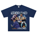 Film Star T Shirt Loose American Retro Heavy round Neck Street T-shirt for Men and Women