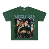 Film Star T Shirt Edward Short Sleeve Loose Retro American Street T-shirt Men and Women