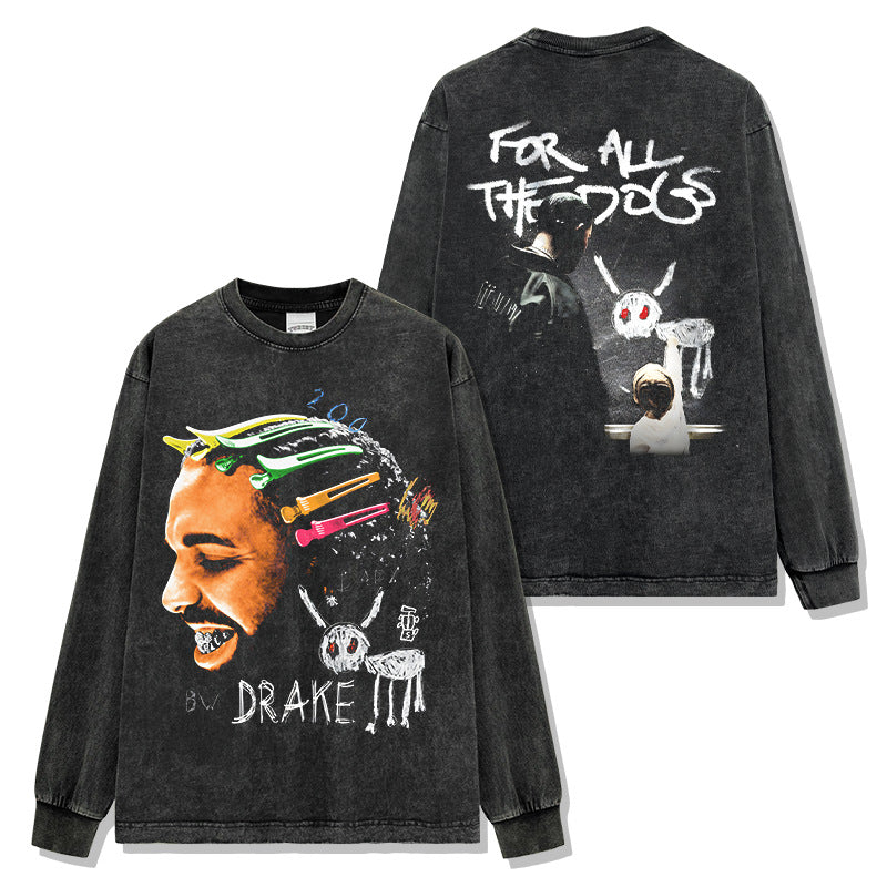 Drake Hoodie Double Sided Printed Short Sleeve