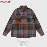 MIJKO Mens Jacket Plaid Unisex Jacket