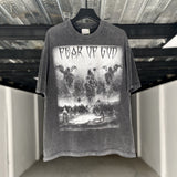Fog Essentials T Shirts Spring and Summer FOG Joint Series Washing Water Old Crew Neck Short Sleeves