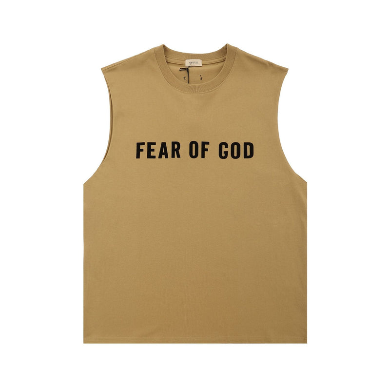 Fog Essentials tank spring and summer FOG double line letter casual crew neck vest