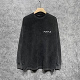 Purple Brand Distressed Long Sleeve Shirt Fashion Distressed Loose Long-sleeved Top