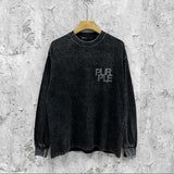 Purple Brand Distressed Long Sleeve Shirt Fashion Distressed Loose Long-sleeved Top