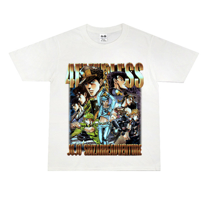 Film Star T Shirt Washed Old Print Short Sleeve Loose T-shirt