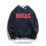 Men Pullover Hoodie Sweater Men's Retro Loose All-Match Long Sleeve
