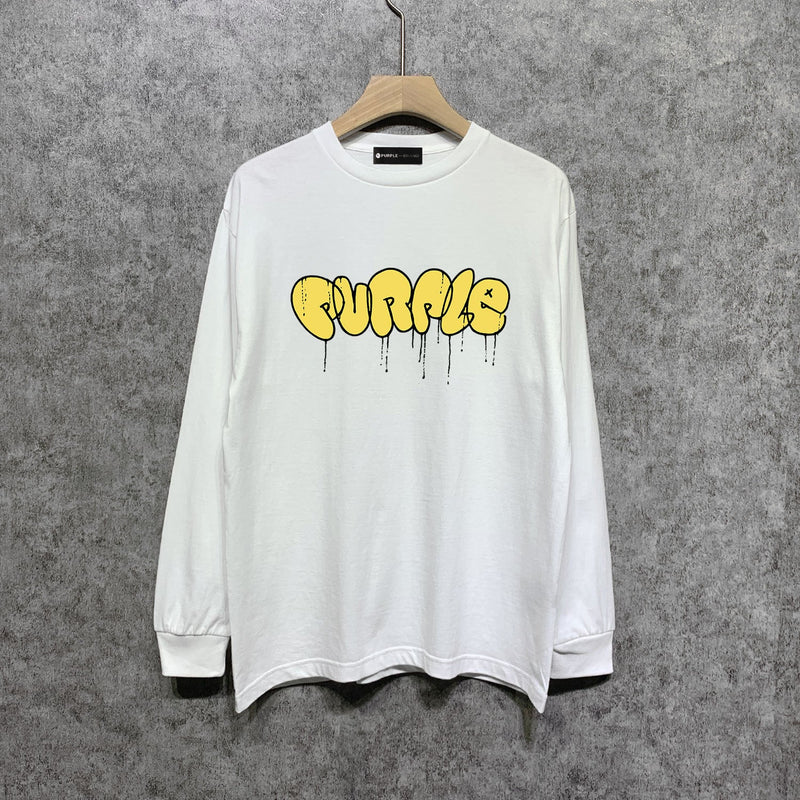 Purple Brand Long Sleeve T-Shirt Fashion Loose Long Sleeve Top