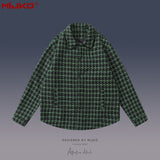MIJKO Mens Jacket Checked Casual Shirt