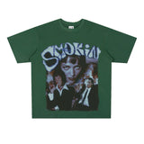 Film Star T Shirt Cotton Short Sleeve Loose round Neck Retro Design T-shirt