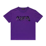 Amiri T Shirt Letter Sketch Casual round Neck Short Sleeves T-shirt