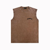 Purple Brand Distressed Tank T Shirts Distressed Sleeveless T-shirt Vest