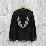 Purple Brand Distressed Long Sleeve Shirt Fashion Distressed Loose Long-sleeved Top