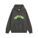Sp5der Hoodie Spider Web Puff Print Leisure