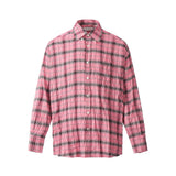 Unisex Shirts Our Legacy Pink Checked Loose Shirt