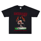 Film Star T Shirt Washed Old American Round Neck Loose T-Shirt Retro Short Sleeve
