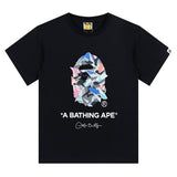 Aape T-Shirts Short Sleeve Men's and Women's Camouflage round Neck Letter Print T-shirt