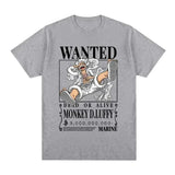 Luffy Gear 5 Men's T-shirt Japanese Anime One Piece Cartoon