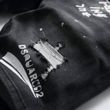 DSQ2 Short Jeans Ripped Patch Slim-fit Stretch Denim Shorts