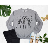 Dancing Skeleton Sweatshirt Spooky Halloween Funny Skeleton