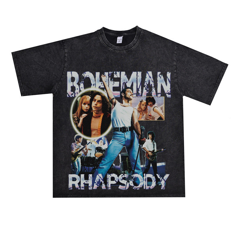 Film Star T Shirt Retro Street Cotton American T-shirt