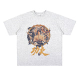 Film Star T Shirt Movie Zhou Xingchi Kung Fu Trendy Pure Cotton Short Sleeve Loose round Neck Heavy T-shirt Men and Women