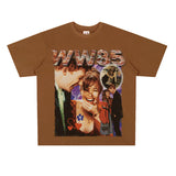 Film Star T Shirt Movie Space-Time Love Traveler Short Sleeve Loose Retro Printed T-shirt Men and Women