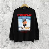 Purple Brand Long Sleeve T-Shirt Fashion Loose Long Sleeve Top