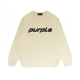 Purple Brand Long Sleeve T-Shirt Fashion Loose Long Sleeve Top
