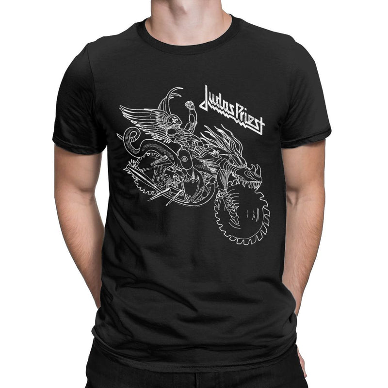 Men's T-Shirt Judas Priest Print Short Sleeve