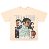 Film Star T Shirt Loose Retro Street Cotton T-shirt Men and Women