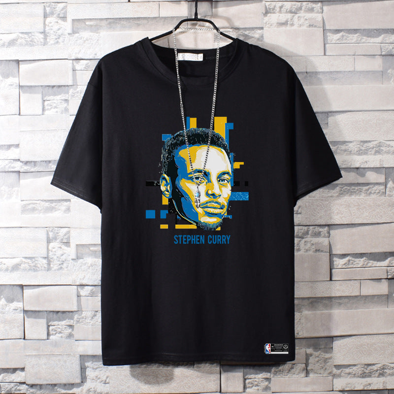 Basketball Sports T Shirt Summer Round Neck Cotton Short Sleeve T-Shirt Men'S Basketball Sports Loose