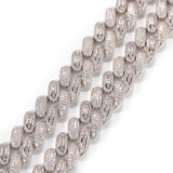 Chains Hip Hop Zircon Necklace Zirconium Stitching Cuban Necklace St. Valentine's Spectrum