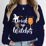 Witch Hat Drink Up Print Sweatshirt
