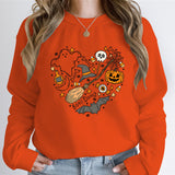 Fall Sweatshirt Women Heart Print