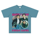 Film Star T Shirt Singer Danny Chan Printed Loose Cotton American T-shirt