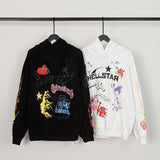 Hellstar Hoodie Skull Graffiti Printing Loose