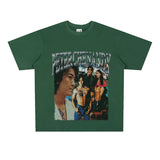 Basket Ball Star T Shirt Cotton Short Sleeve Loose round Neck Retro Heavy T-shirt for Men