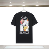 Casablanca T Shirts Autumn/Winter Painted Printed Short Sleeve T-Shirts