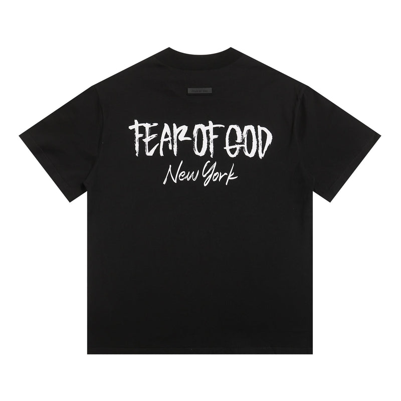 Fog Essentials T Shirts Letter Pattern Crew Neck Short Sleeves