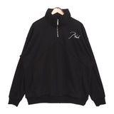 Rhude Hoodie Stand Collar Zipper Embroidery Stitching Sweater for Men and Women Autumn and Winter