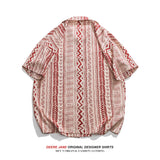 Men Shirts Summer Short Sleeve Printed Shirt Men's Loose Casual