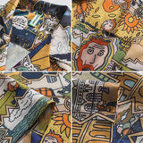 Men Shirts Summer Short Sleeve Printed Shirt Men's Loose