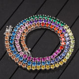 Chains 4mm Color Zircon Tennis Chain Hip Hop Royalty Spectrum