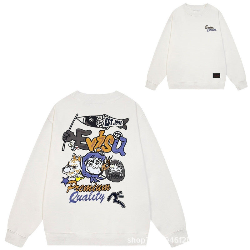 Evisu Sweatshirts Autumn/Winter Print Men and Women