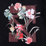 Off Whtie T Shirts Floral Heat Transfer Patch Men'S And Women'S Same Style Fashion Brand Short Sleeve