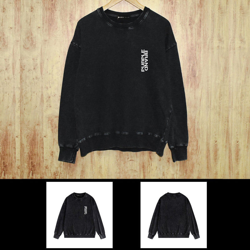 Purple Brand Distressed Sweatshirt Retro Vintage Crew Neck Sweater