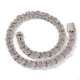 Chains Hip Hop 12mm Cuban Necklace Colored Ladder Zircon Necklace St. Valentine's Spectrum